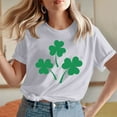 thumbnail image 2 of Timegard St Patrick's Day Shirts for Women Shamrock Graphic Tee Shirt Solid Color Comfy Top Crewneck, 2 of 7