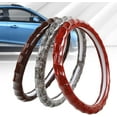 thumbnail image 5 of Wood Grain Steering Wheel Cover, 38CM 15 Inch Steering Wheel Protector Breathable Non-Slip Universal Steering Wheel Cover for Truck, SUV, Cars, Coffee Color, 5 of 5