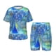 thumbnail image 1 of Fotbe Peacock Pijama Estampada de 2 Piezas para Niños – Ropa de Dormir de Manga Corta Cómoda para Niños y Niñas, Camiseta y Shorts de Algodón-Large, 1 of 6