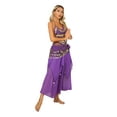 thumbnail image 4 of Zaldita Women's Belly Dance Dress Set Belly Crop Top and Dancing Skirt Hip Scarf 3-Piece Outfit Purple One Size, 4 of 7