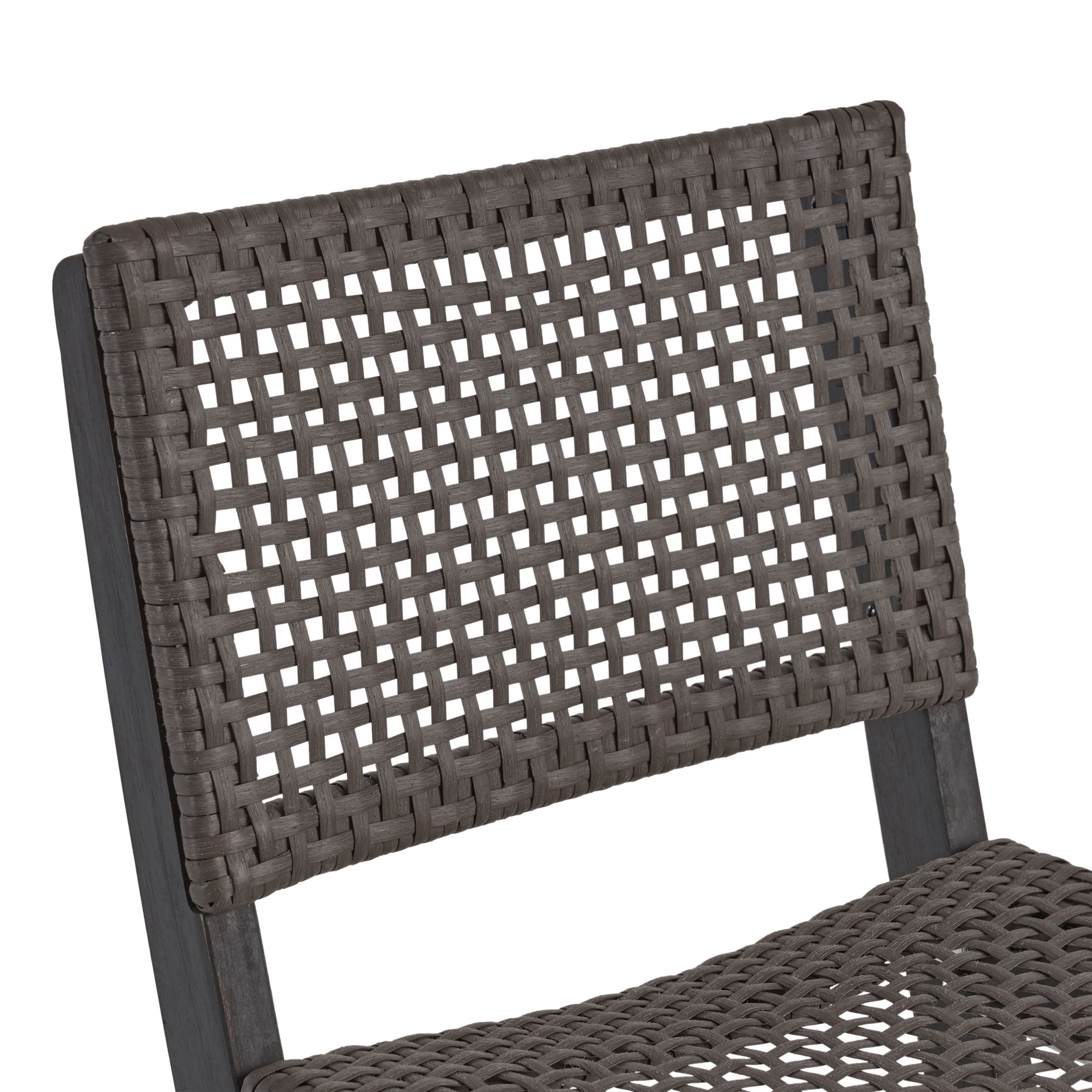 Noble House Polaris Outdoor Folding Acacia Wood Barstool in Dark Gray (Set of 4)