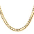 thumbnail image 2 of 14k Yellow Gold 7.5mm Semi-solid Curb Chain Necklace 22 Inch Chain Necklace for Women and Men, 2 of 2
