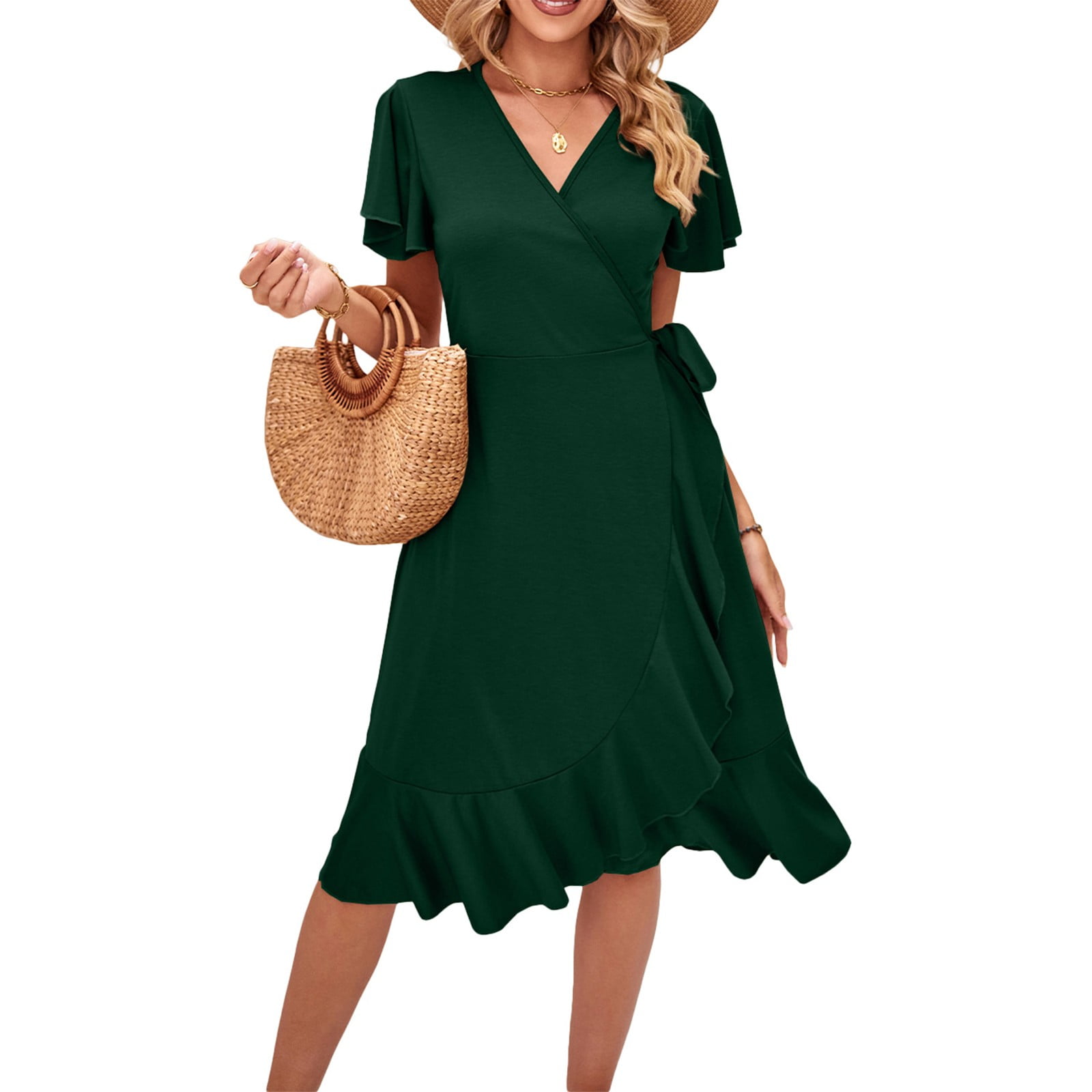 Fashion Gift! MIARHB Women's Casual Summer Dress Short Sleeve V Neck