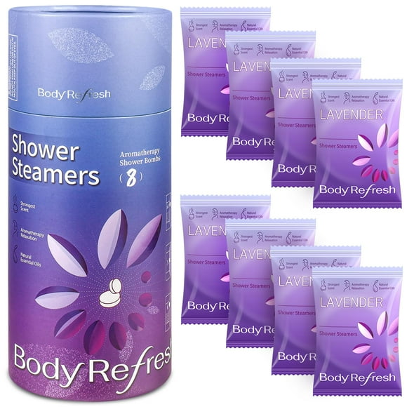 BodyRefresh Vaporizadores de Ducha de Lavanda Paquete de 8 Aromaterapia