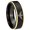 Black And Gold Step Edge, variant on Heroes Zelda Triforce Dome Brushed Finish Blue Tungsten Ring 10MM