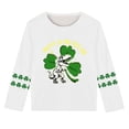 thumbnail image 5 of Girls Long Sleeve Dinosaur T-Shirt White St. Patrick's Day T-Rex Shamrock Top Happy St. Pat-Rex Day,Size 7 T, 5 of 5
