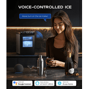 Ecozy Chillio Nugget Ice Maker Countertop with App Control, Smart Pebble Sonic Ice Machine, 44LBS/24H Soft Chewable Pellet Ice