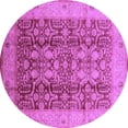 thumbnail image 1 of Ahgly Company Indoor Round Oriental Purple Traditional Area Rugs, 4' Round, 1 of 4