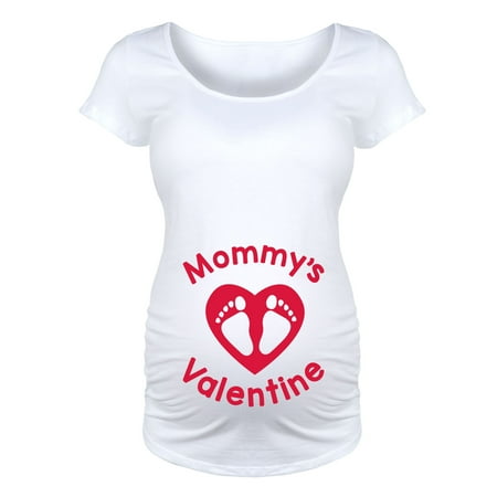 

Bloom Maternity - Mommys Valentine Footprint - Maternity Scoop Neck T-Shirt