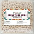 thumbnail image 3 of Mandala Crafts Round Wooden Beads for Crafts - Natural Wood Beads for Crafts with Holes - Unfinished Wood Beads for Jewelry Making Macrame, 3 of 7
