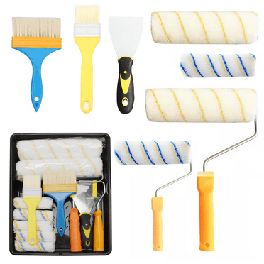 LDNIO Paint Roller Kit - Paint Tray - Paint Brushes for Walls - 10 Piece Set Roller Paint Brush - Mini Paint Rollers 9 inch, Wall Painting Roller for Professional, Home Owners, DIYers