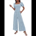 thumbnail image 2 of Mono de Verano 2025 para Mujer, Estilo Floral, Informal, Holgado, con Pierna y Corta. Azul XL, 2 of 10