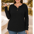 thumbnail image 4 of WQD Womens Sweater Long Sleeve Henley Shirts Loose Tunic Tops Casual Pullover Trendy Outfits for Fall Winter Spring (Available in Plus Size), 4 of 8