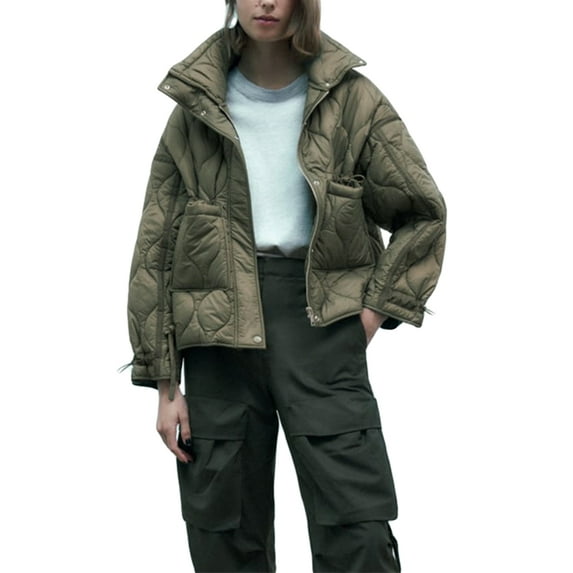 Liacowi Women Juniors Quilted Puffer Jacket Coat Winter Lightweight Sleeveless Warm Outerwear Stand Collar Padded Jacket with Pockets