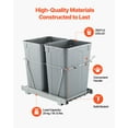 thumbnail image 3 of VEVOR Double 35QTx2 Pullout Waste Container Under Cabinet Kitchen Trash Can Soft Close, 3 of 9