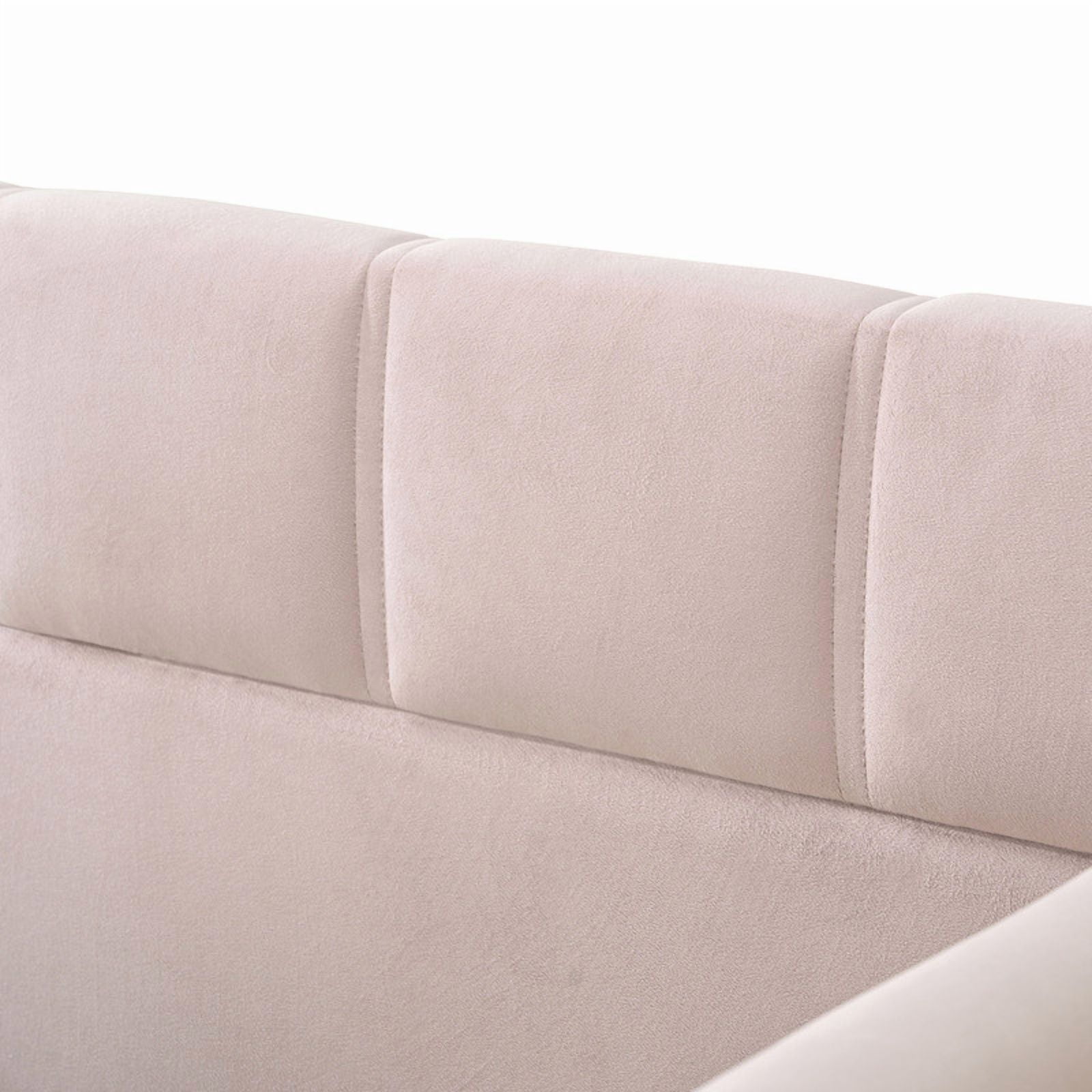 Full Size Velvet Daybed with 2 Storage Pockets, Upholstered Guest Sofa Bed Frame with High & Padded Backrest