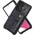 thumbnail image 4 of Samsung Galaxy A53 5G Phone Case for Women with Card Holder,Samsung A53 Case Wallet Crossbody Lanyard with Strap,Credit Card Slots Kickstand Case with Ring Holder,6.5 Inch,Black Leopard, 4 of 14