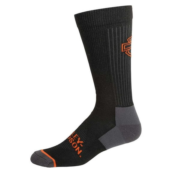 Harley-Davidson Men's Bar & Shield Performance Rider Crew Socks - Black, Harley Davidson