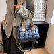 thumbnail image 3 of Bolso de lona para mujer, bolso de mano, simple, informal, portátil, para viaje (azul), 3 of 8