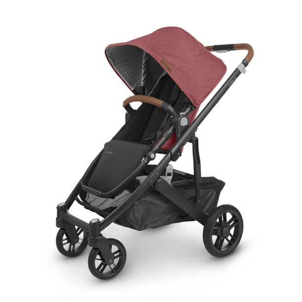 UPPAbaby Cruz V2 Stroller Full Featured Stroller with Travel System Capabilities Toddler Seat Bumper Bar Bug Shield Rain Shield Included Lucy Rosewood Melange Carbon Frame Saddle Leather Walmart en li...