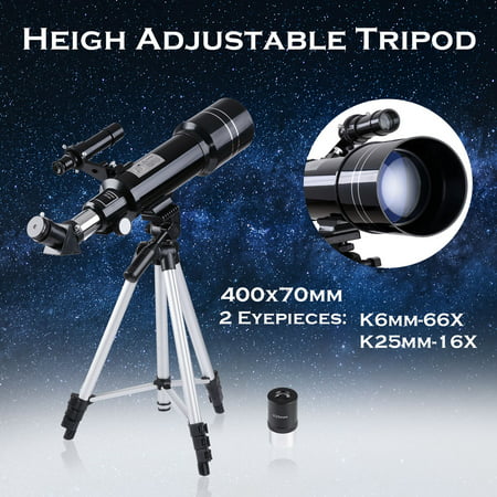 400x70mm Astronomical Refractor Telescope Refractive Spotting Scope Eyepieces Tripod Kids