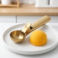 thumbnail image 6 of Ice Cream Scoop, Stainless Steel Ice Cream Scooper, Comfortable Ergonomic Handle, Easy Release, Easy Clean Gold 7.2 in, 6 of 7