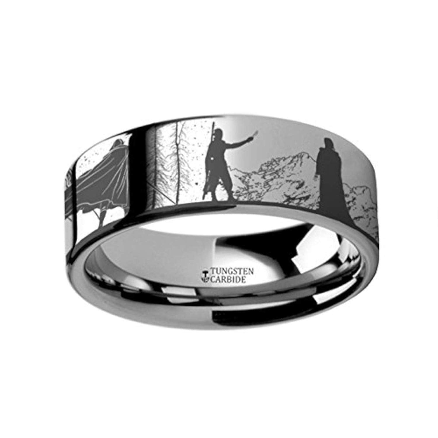 Star Wars Polished Tungsten Engraved Ring Jewelry Comfort Fit Thorsten Darth Vader Titanium Rings for Men Lightweight Titanium 4mm 6mm 8mm 10mm 12mm