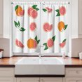 thumbnail image 2 of Ambesonne Tropical Kitchen Curtains, Grapefruits Flowers Art, 55"x36", Coral Fern Green and Amber, 2 of 3