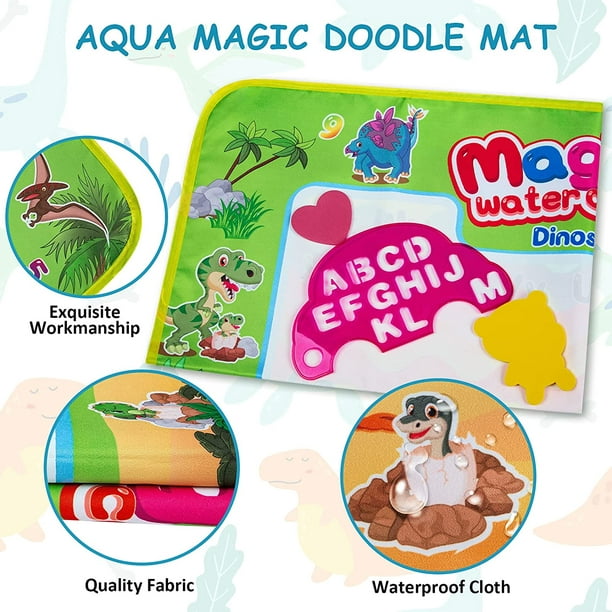 Doodle Mat Magic Water Drawing Mat 31x24 in Large Reusable Aqua Coloring  Writing Mat Mess Free Drawing Board with 2 Magic Pens for Kids Baby Toddler  Educational Toys 2 3 4 5