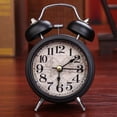 thumbnail image 3 of Reloj despertador de metal de doble campana vintage, esfera estereoscópica que no hace tictac, funciona con pilas, decoración del hogar Advancent JJ20429-04, 3 of 3