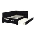 thumbnail image 4 of Twin Corner Bed - Black Velvet Upholstery - Reading Room, Office - Comfort and Quiet, 4 of 5