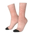 thumbnail image 2 of Uemuo Rose Gold Glitter Pattern Women's Crew Socks, Soft Durable Breathable Moisture-Wicking with Odor Control Cotton socks, 2 of 9