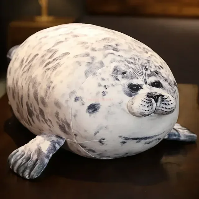 Peluche de foca gorda kawaii, suave animal de peluche, almohada, león marino, decoración, regalos de Navidad para niños