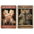 thumbnail image 3 of Placa Metal Vintage Gato Pintura Hierro Rectangular Bar para El 30x40cm 2 Uds., 3 of 6