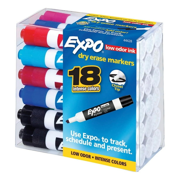 Expo Dry Erase Markers, Assorted Colors, Pack of 18