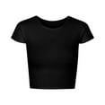 thumbnail image 3 of Bovxnpu Summer Short Sleeve T Shirts Pullover Top Undershirt Crew Neck Basic Soft Comfortable Summer Tops (Women's or Women's Plus), 3 of 4