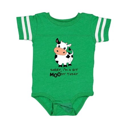 

Inktastic Sorry I m a Bit MOOdy Today Cute Cow Pun Gift Baby Boy or Baby Girl Bodysuit