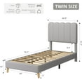 thumbnail image 3 of Twin Bed Frame With Headboard,Boucle Upholstered Platform Bed with Wave Headboar,Wooden Slats,Noise-Free,No Box Spring Needed,Easy Assembly Pink, 3 of 5
