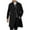 Black, variant on Wyobmus Mens Casual Trench Coat Slim Fit Notched Collar Long Jacket Overcoat Double Breasted Pea Coat Wih Pockets Black