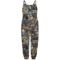 thumbnail image 5 of Toddler Girl Jumpsuit 4T Fall Halloween Sleeveless Pumpkin Print Casual Spaghetti Strap Loose Romper Long Pants with Pockets Toddler Girls Clothing Z0D-Grey, 1-2 Years, 5 of 5