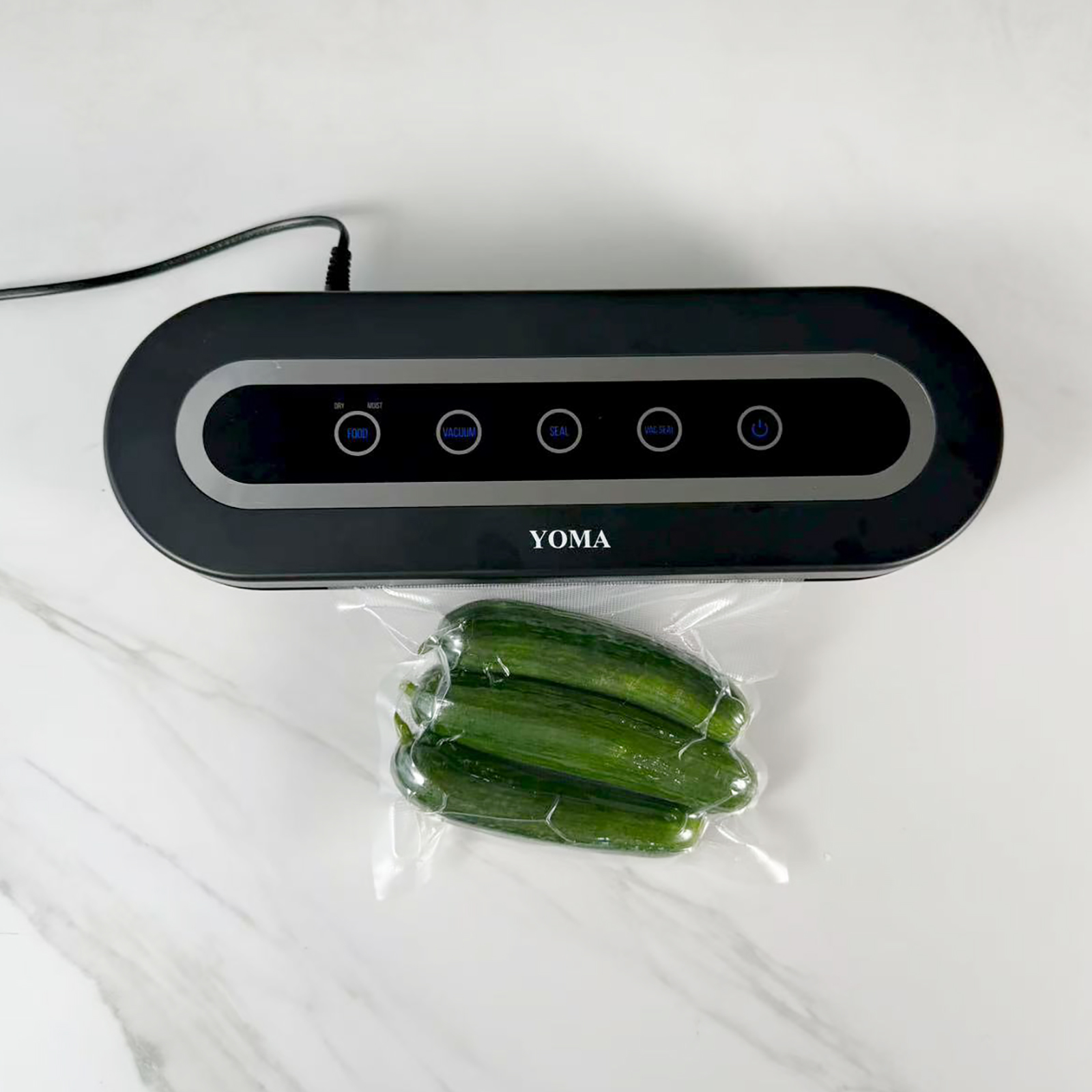 YOMA Packaging Machine,Vacuum Sealer Machine, Automatic Vacuum Packaging Machine for Food with 40 Bags,Dry&Wet&Extra Wet modes, LED Indicator, Easy to Clean-VP5