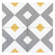 MTO0542 Modern 8X8 Diamond White Gray Yellow Matte Cement Tile