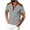 Gray, variant on Men Color-matching Summertime Fashion Casual Short Sleeve Standing Collar Neck Shirt Top