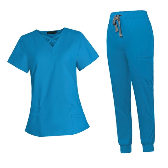 Ropa de trabajo de enfermera jinwen pantalones médicos Azul