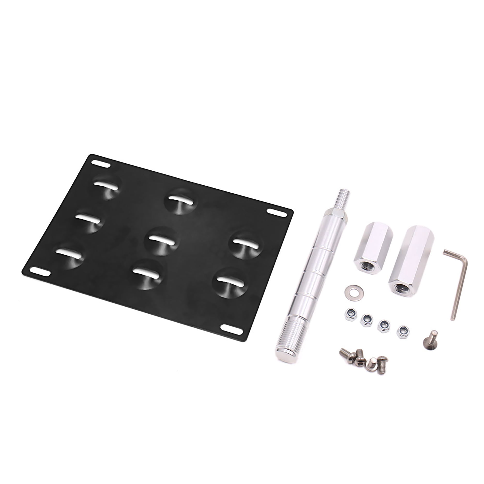 IJDMTOY No Drill Front Bumper Tow Hook License Plate Mounting Bracket