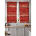 thumbnail image 2 of Red Wood Grain Curtains 54 Inch Length, Sheer Curtains for Bedroom Living Room Window Farmhouse Vintage Wooden Rustic Planks Rod Pocket Drapes Kitchen Curtains Small Half Window 42"x54" 2 Panels, 2 of 6