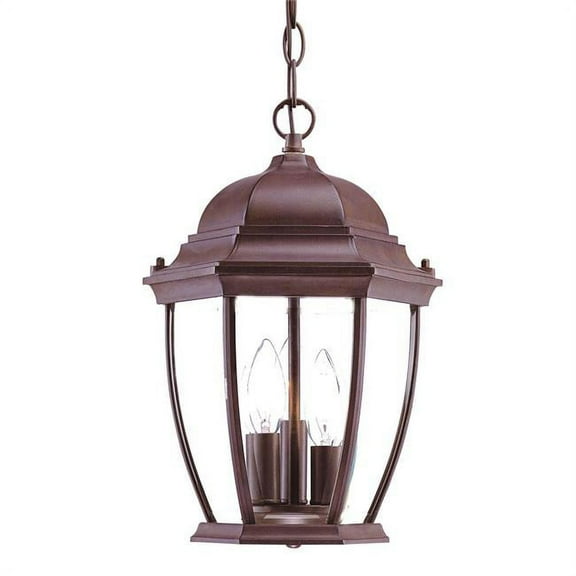 5036BW-Acclaim Lighting-Wexford - Three Light Outdoor Hanging Lantern - 9.25 Inches Wide by 14.5 Inches High-Burled Walnut Finish