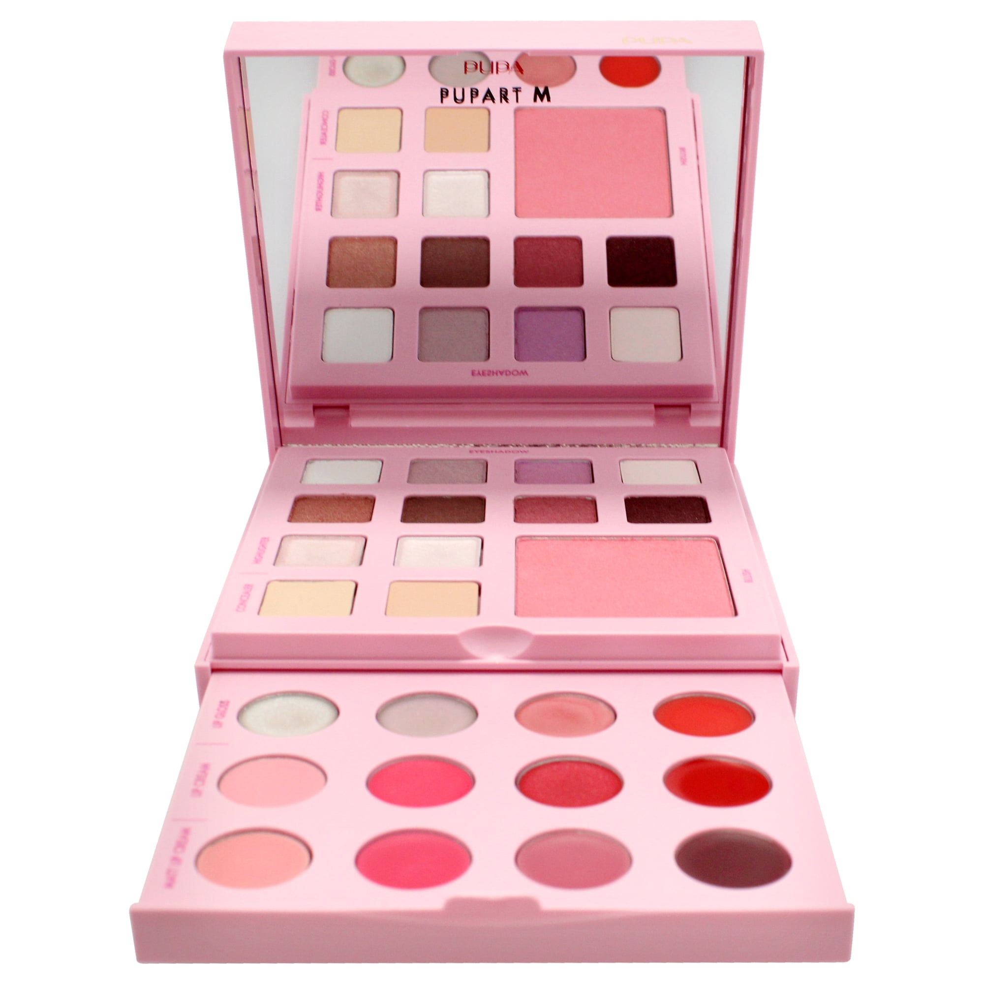 Pupa Milano Pupart M Make-Up Palette, Girls Makeup Kit, 002 Pink, 0.4 oz