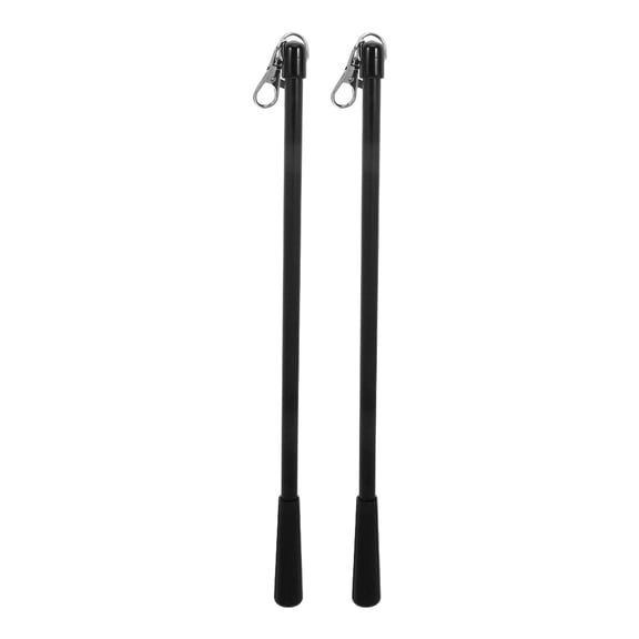 Yardwe 2Pcs Black Curtain Rod Hardware with Fiberglass Blind Wand 12Inch and Drapery Pull Rod