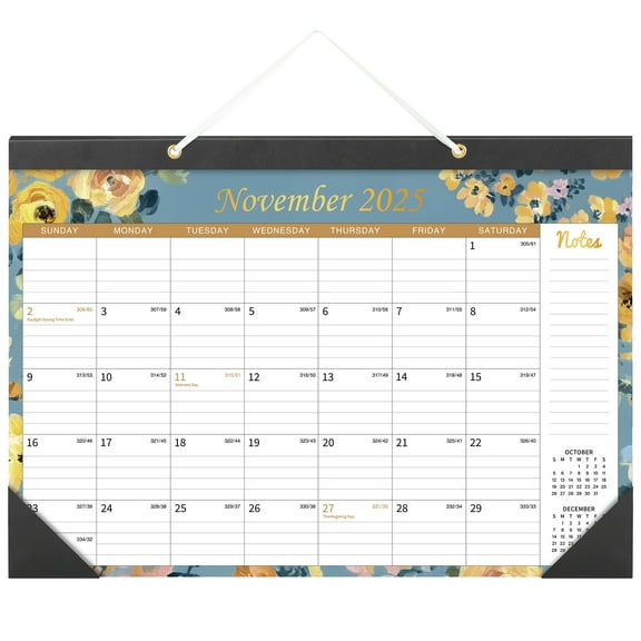 Deli Desk Calendar 2025 from July 2025 Through Jan 2026, 18 Monthly 17 x 12" Desktop/Wall Calendar, Thick Paper with Julian Dates and Block for Home School Office